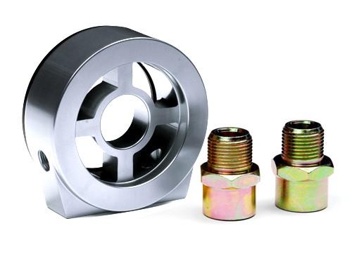 BLOX Racing Oil Filter Block Adapter Silver for Oil Pressure and Temperature Monitoring