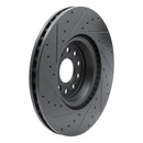 R1 2022+ Volkswagen GTI Mk 8 Front Right Drilled & Slotted Black Brake Rotor