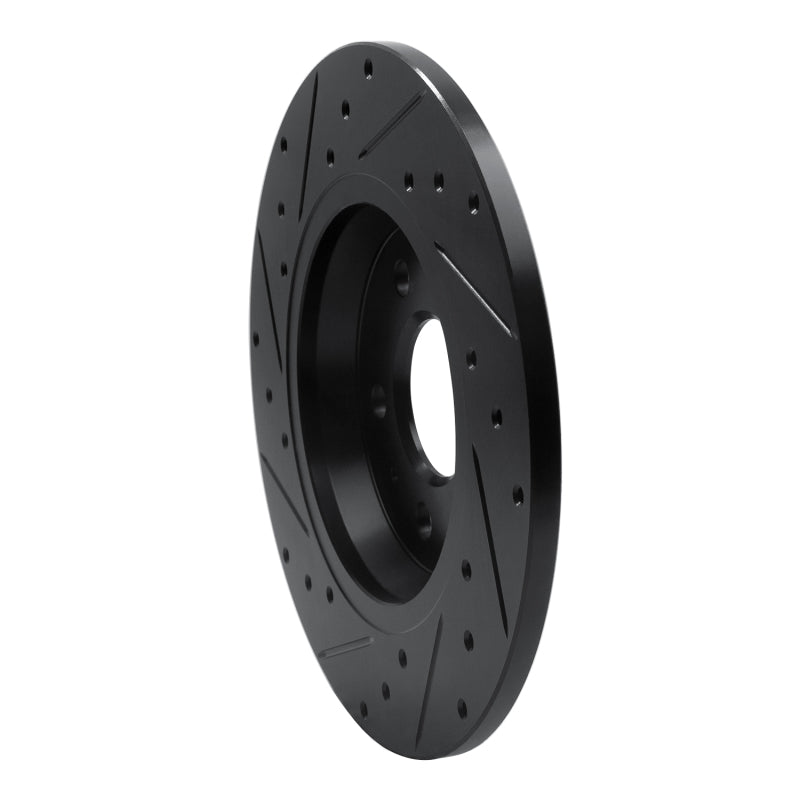 R1 2008-2025 Audi A5 Sportback Rear Right Drilled & Slotted Black Brake Rotor