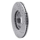 R1 2003-2023 Infiniti G25 Front Left Drilled & Slotted Silver Brake Rotor