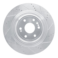 R1 Concepts Cadillac Escalade Front Right Drilled & Slotted Silver Brake Rotor (Part Number: RNC631-47079R)