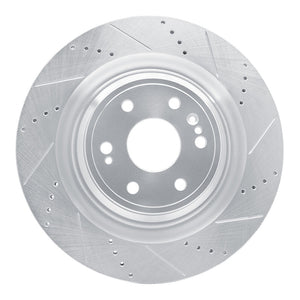 R1 Concepts Cadillac Escalade Front Right Drilled & Slotted Silver Brake Rotor (Part Number: RNC631-47079R)