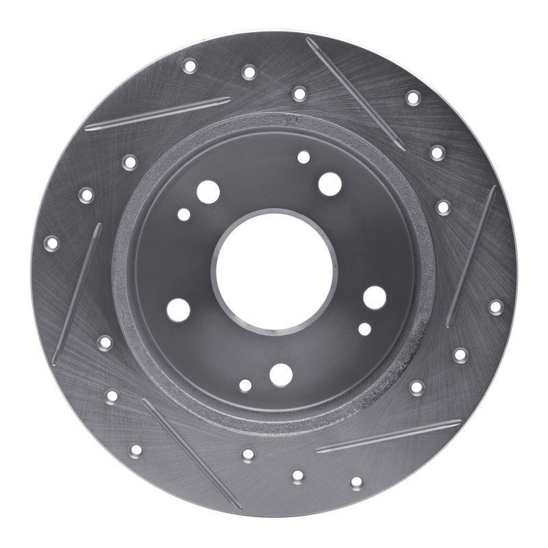 R1 1997-2006 Acura RSX Rear Left Drilled & Slotted Silver Brake Rotor