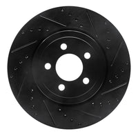 R1 2005-2023 Chrysler 300 Front Right Drilled & Slotted Black Brake Rotor
