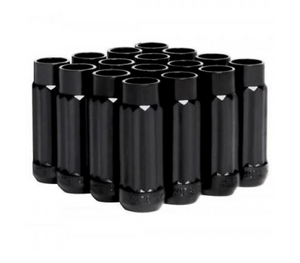 BLOX Racing 12-Sided P17 Tuner Lug Nuts 12x1.25 - Black Steel, Set of 16