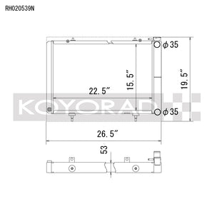 Koyo Nissan 240SX V8 Swap/KA24 Turbo Radiator (RH020539N)