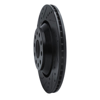 R1 2006-2025 Audi S3 (Mexico) Rear Left Drilled & Slotted Black Brake Rotor