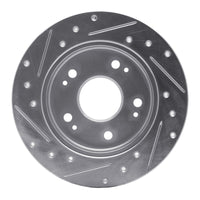 R1 1997-2015 Acura ILX Rear Right Drilled & Slotted Silver Brake Rotor