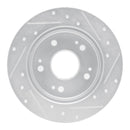 R1 1997-2015 Acura ILX Rear Left Drilled & Slotted Silver Brake Rotor