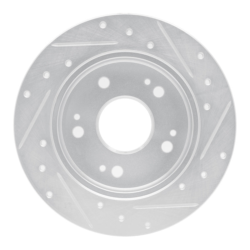 R1 1997-2015 Acura ILX Rear Left Drilled & Slotted Silver Brake Rotor