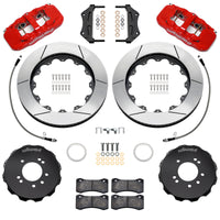 Wilwood Aerolite 6R Front Big Brake Kit for Nissan Skyline 1999-2002 with 14-Inch Slotted Rotors and Flexlines - Red