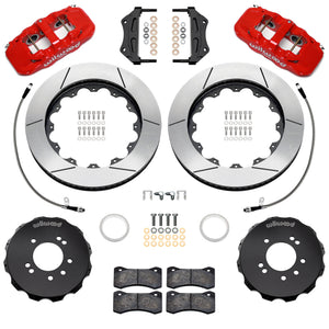 Wilwood Aerolite 6R Front Big Brake Kit for Nissan Skyline 1999-2002 with 14-Inch Slotted Rotors and Flexlines - Red