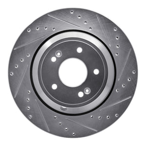 R1 Concepts Genesis G80 Rear Right Drilled & Slotted Silver Brake Rotor (Part #rnc631-03056R)