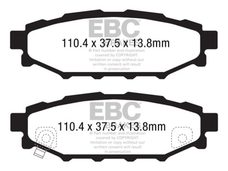 EBC Bluestuff NDX Rear Brake Pads for Subaru Legacy and Impreza - High Friction Racing Performance