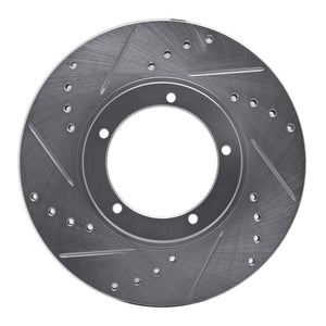 R1 Concepts Porsche 924 Front Left Drilled & Slotted Silver Brake Rotor (Part Number: RNC631-02001L)