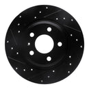 R1 2008-2025 Audi A4 (Mexico) Rear Left Drilled & Slotted Black Brake Rotor
