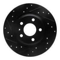 R1 2008-2025 Audi A4 (Mexico) Rear Left Drilled & Slotted Black Brake Rotor
