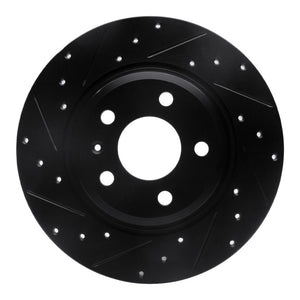 R1 2008-2025 Audi A4 (Mexico) Rear Left Drilled & Slotted Black Brake Rotor