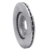 R1 2017-2025 Alfa Romeo Stelvio Front Left Drilled & Slotted Silver Brake Rotor