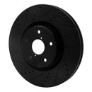 R1 2005-2020 Subaru Impreza Front Left Drilled & Slotted Black Brake Rotor