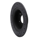 R1 2005-2022 Acura TSX Rear Right Drilled & Slotted Black Brake Rotor