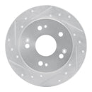 R1 1997-2015 Acura ILX Rear Left Drilled & Slotted Silver Brake Rotor