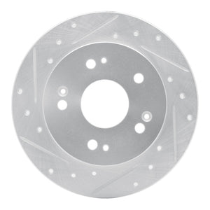 R1 1997-2015 Acura ILX Rear Left Drilled & Slotted Silver Brake Rotor