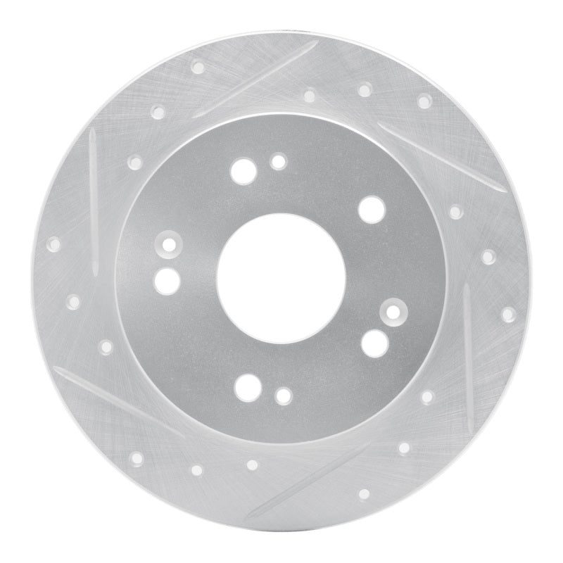 R1 1997-2015 Acura ILX Rear Left Drilled & Slotted Silver Brake Rotor