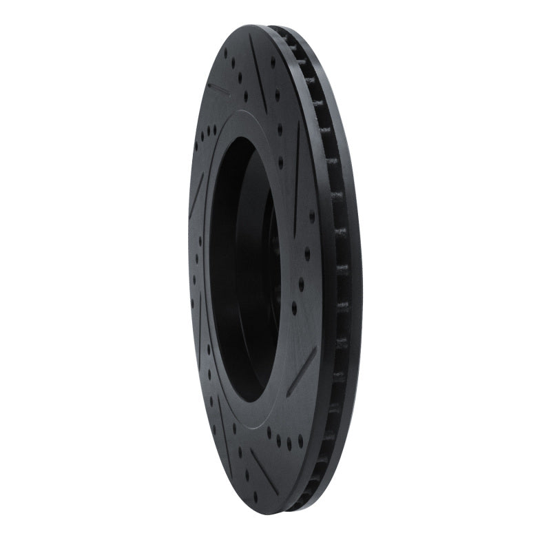 R1 2006-2025 Audi S3 (Mexico) Rear Left Drilled & Slotted Black Brake Rotor