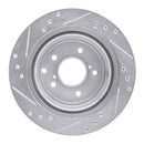R1 1989-1996 Nissan 300ZX Turbo Rear Right Drilled & Slotted Silver Brake Rotor