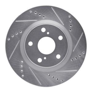 R1 Concepts Lexus ES350 Front Right Drilled & Slotted Silver Brake Rotor (Part #RNC631-76080R)