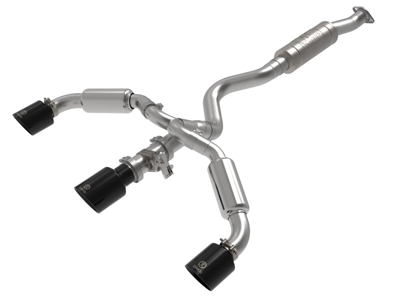aFe 23+ Toyota GR Corolla L3 1.6L (t) Gemini XV 3in to 2-1/2in Cat Back Exhaust w/ Black Tips (49-36070-B)