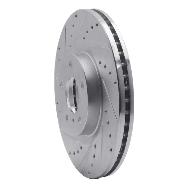 R1 2003-2023 Infiniti G25 Front Left Drilled & Slotted Silver Brake Rotor (EDZ-67052L)