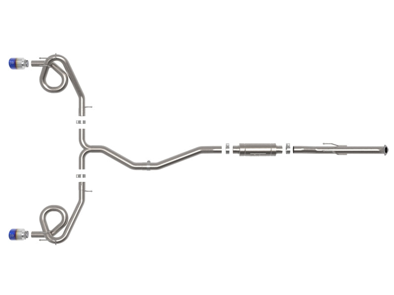aFe POWER Takeda 22-23 Honda Civic Si I4-1.5L (t) 2.5in to 3in 304 SS CB Exhaust - Blue Flame Tips (49-36630-L)