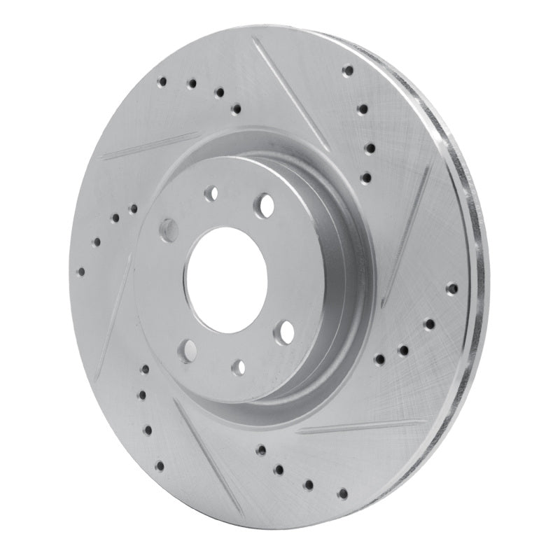 R1 2012-2019 Fiat 500 (USA/Canada) Front Right Drilled & Slotted Silver Brake Rotor (EDZ-07004R)