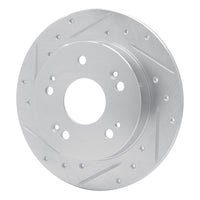 R1 1997-2015 Acura ILX Rear Left Drilled & Slotted Silver Brake Rotor