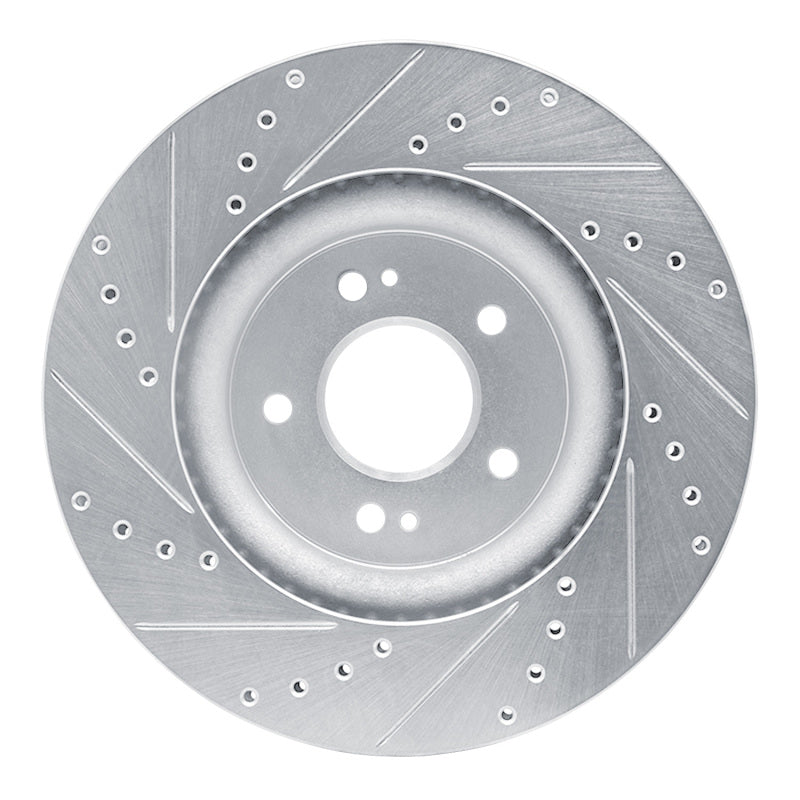 R1 Concepts Genesis G70 Front Right Drilled & Slotted Silver Brake Rotor (Part Number: RNC631-21040R)