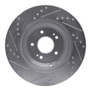 R1 Concepts Genesis G80 Rear Right Drilled & Slotted Silver Brake Rotor (Part #rnc631-03056R)