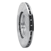 R1 2017-2025 Alfa Romeo Giulia Front Right Drilled & Slotted Silver Brake Rotor