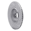 R1 2008-2025 Infiniti G37 Rear Left Drilled & Slotted Silver Brake Rotor
