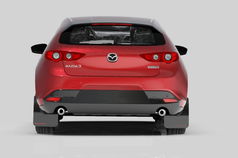Rally Armor 19-25 Mazda3 Hatchback Black UR Mud Flap w/White Logo