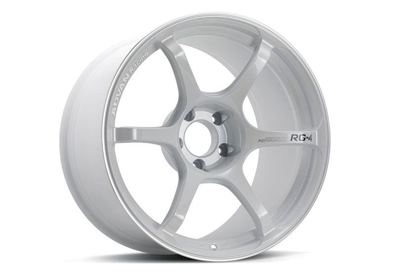 Advan RG-4 18x9.0" +35 5-114.3 Racing White Metallic & Ring Wheel
