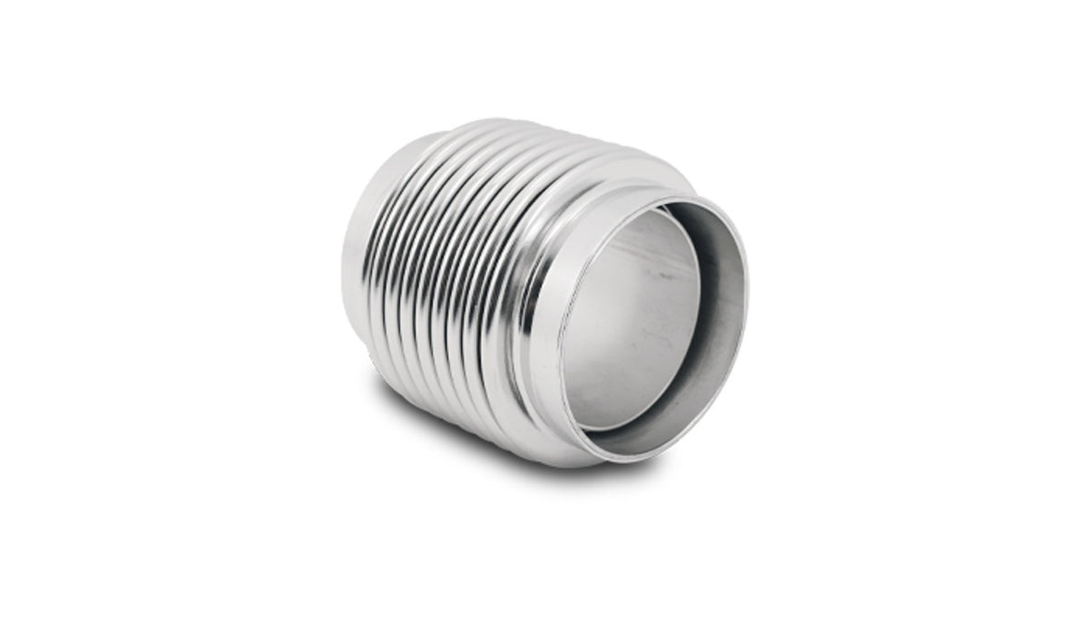 Conjunto de fuelle de acero inoxidable vibrante con revestimiento de 3,02 pulgadas de diámetro interno de entrada/salida x 4,00 pulgadas de diámetro exterior electropulido (69834)
