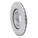 R1 2012-2019 Fiat 500 (USA/Canada) Front Left Drilled & Slotted Silver Brake Rotor