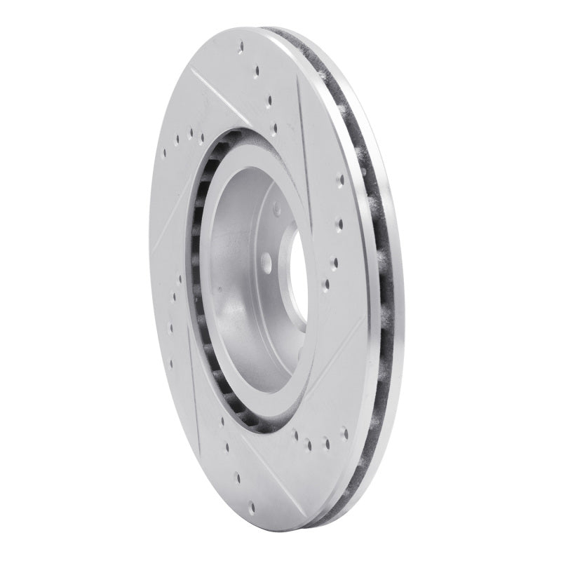R1 2012-2019 Fiat 500 (USA/Canada) Front Left Drilled & Slotted Silver Brake Rotor