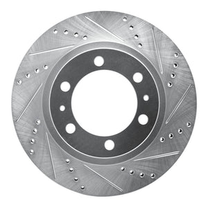 R1 Concepts Toyota FJ Cruiser Front Right Drilled & Slotted Silver Brake Rotor (Part No. RNC631-76128R)