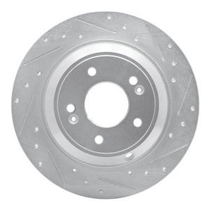 R1 Concepts Genesis G70 Rear Right Drilled & Slotted Silver Brake Rotor (Part Number RNC631-21041R)