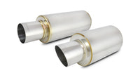 Vibrant TPV Turbo Round Muffler (17in Long) with 4in Round Tip Straight Cut - 3in inlet I.D.