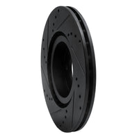 R1 2012-2019 Fiat 500E Front Right Drilled & Slotted Black Brake Rotor