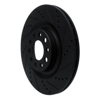 R1 2017-2025 Alfa Romeo Stelvio Rear Right Drilled & Slotted Black Brake Rotor